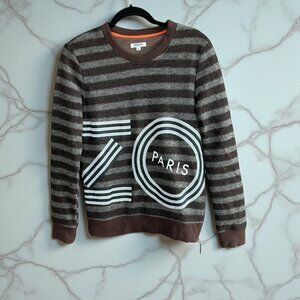 Kenzo Paris Striped Wool Blend Sweatshirt Sweater Size 40